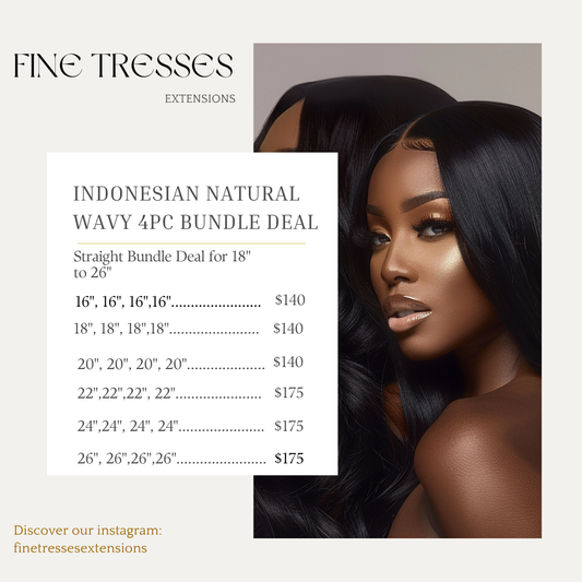 Indonesian 4PC Natural Wavy Bundle Deal